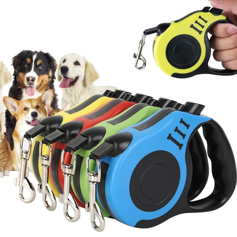 3M/5M Retractable Dog Leash With One - Touch Lock - Durable Automatic Pet Leash for Small & Medium Dogs and Cats (Multiple Colors)