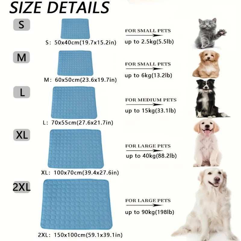 Cooling Pet Mat - Summer Ice Pad For Dogs & Cats (Multiple Size)