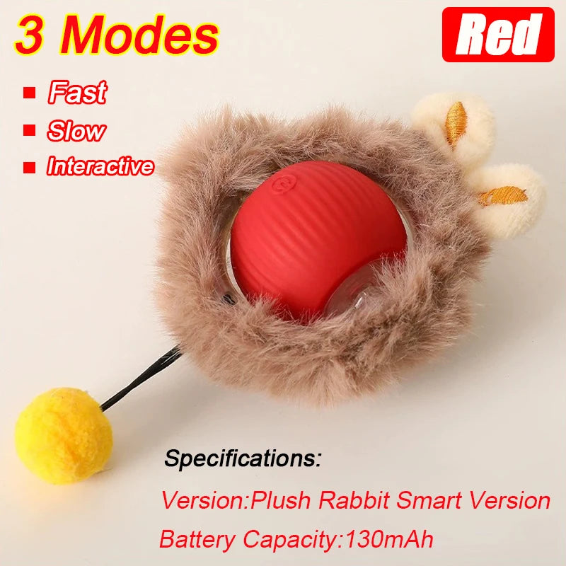 Rechargeable Smart Cat Ball Toy β Auto Rolling, Faux Tail, USB Type-C Interactive Play