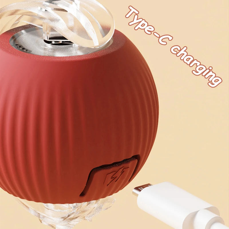Rechargeable Smart Cat Ball Toy β Auto Rolling, Faux Tail, USB Type-C Interactive Play