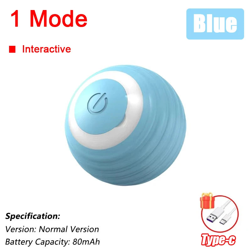 Rechargeable Smart Cat Ball Toy β Auto Rolling, Faux Tail, USB Type-C Interactive Play