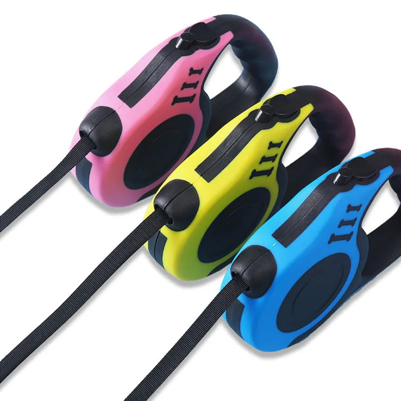 3M/5M Retractable Dog Leash With One - Touch Lock - Durable Automatic Pet Leash for Small & Medium Dogs and Cats (Multiple Colors)