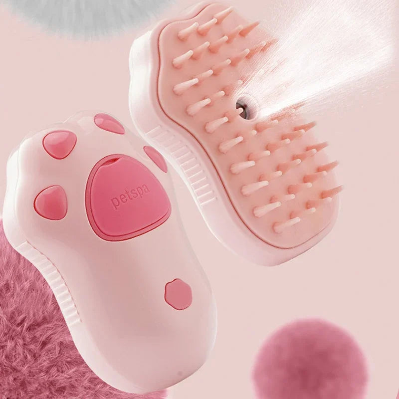 3-in-1 Pet Grooming Brush – Steam Spray, Hair Removal & Massage for Cats & Dogs (USB Rechargeable)