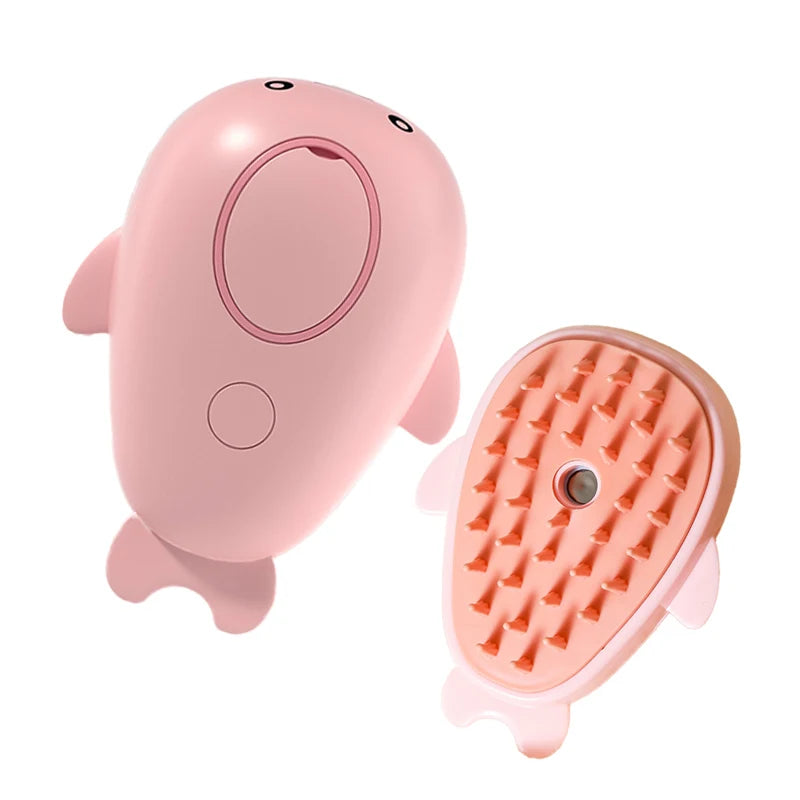 3-in-1 Pet Grooming Brush – Steam Spray, Hair Removal & Massage for Cats & Dogs (USB Rechargeable)