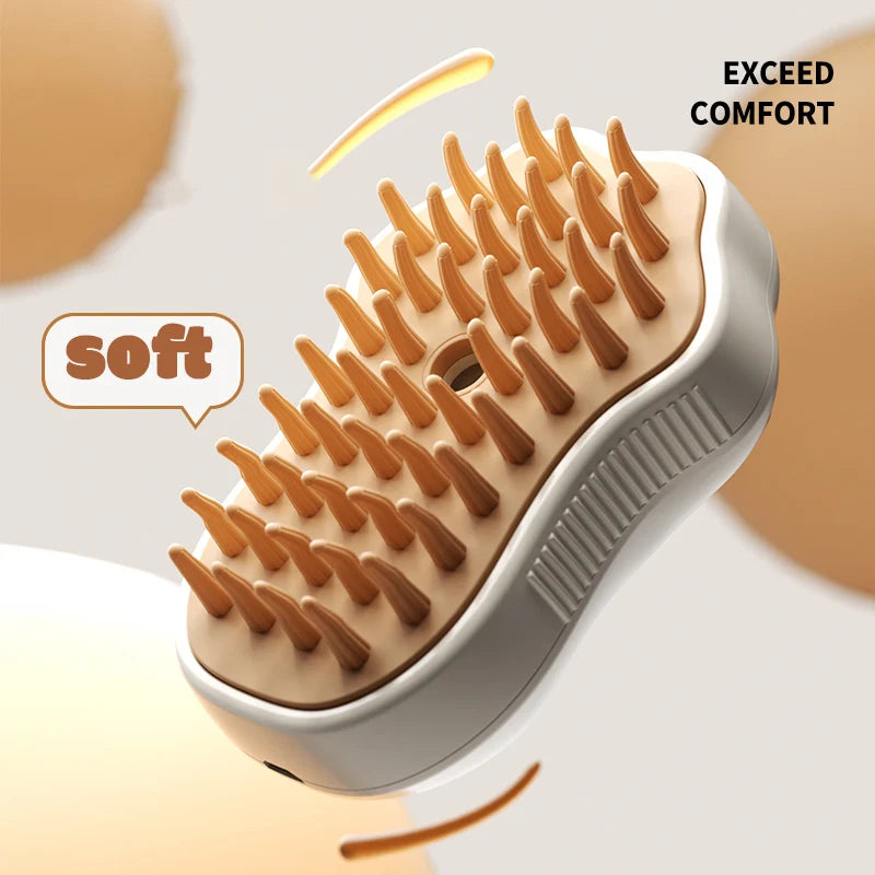 3-in-1 Pet Grooming Brush – Steam Spray, Hair Removal & Massage for Cats & Dogs (USB Rechargeable)