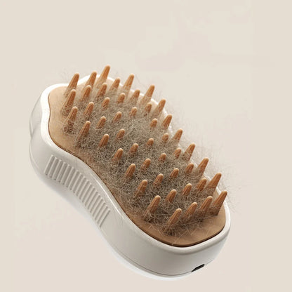 3-in-1 Pet Grooming Brush – Steam Spray, Hair Removal & Massage for Cats & Dogs (USB Rechargeable)