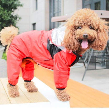 Reflective Waterproof Dog Raincoat Jumpsuit – Full-Body Pet Coat for Rain & Snow (XS–4XL)